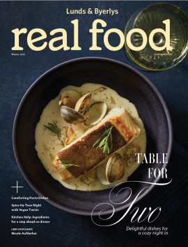 Winter 2024/25 Real Food issue featuring "Table for Two Dishes"