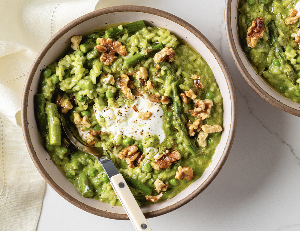 Fresh Asparagus Pea Risotto
