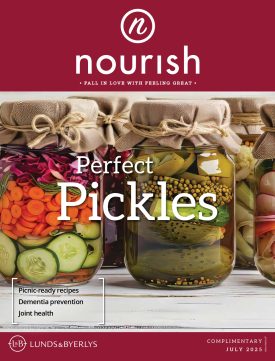 July 2025 issue of Nourish magazine featuring perfect pickles