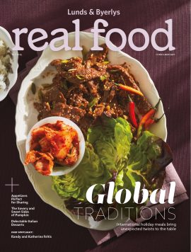 Fall 2025 issue of Real Food magazine featuring global recipes